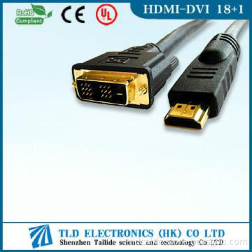 Gold Plated HDMI to DVI 18+1 Cable Male to Male